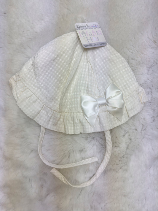 White Bow Summer Hat